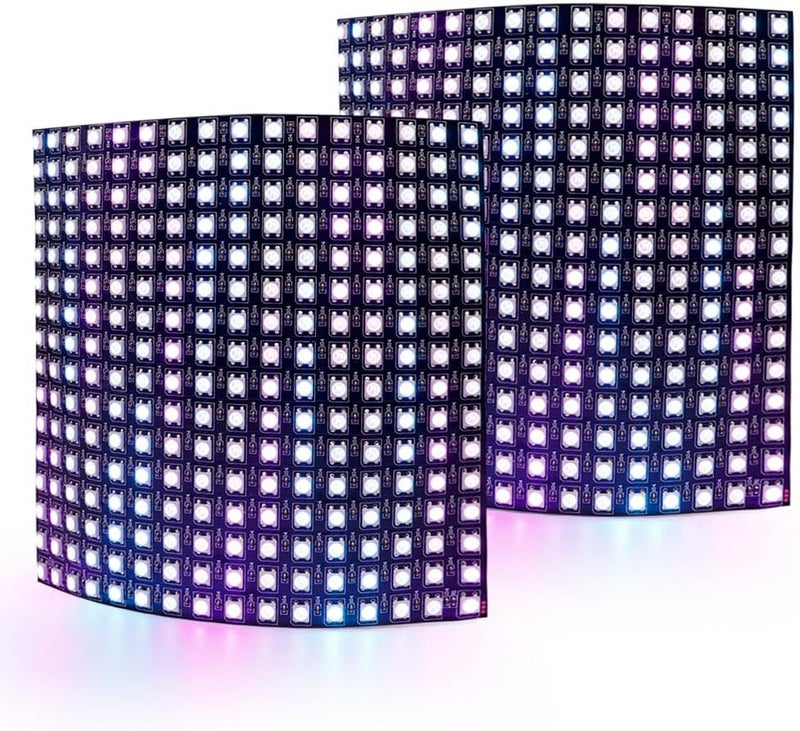 LOAMLIN WS2812B RGB LED Digital Flexible Individually Addressable Panel Light WS2812 8X8 16X16 8X32 LED Module Matrix Screen DC5V (2Pack 16X16 256Pixels) - Image 1